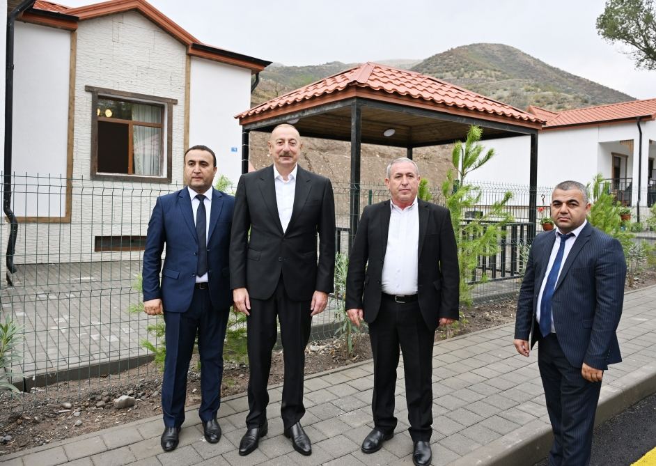 President Ilham Aliyev, First Lady Mehriban Aliyeva get acquainted with work done in Lachin's Zabukh, meet village residents (PHOTO/VIDEO)