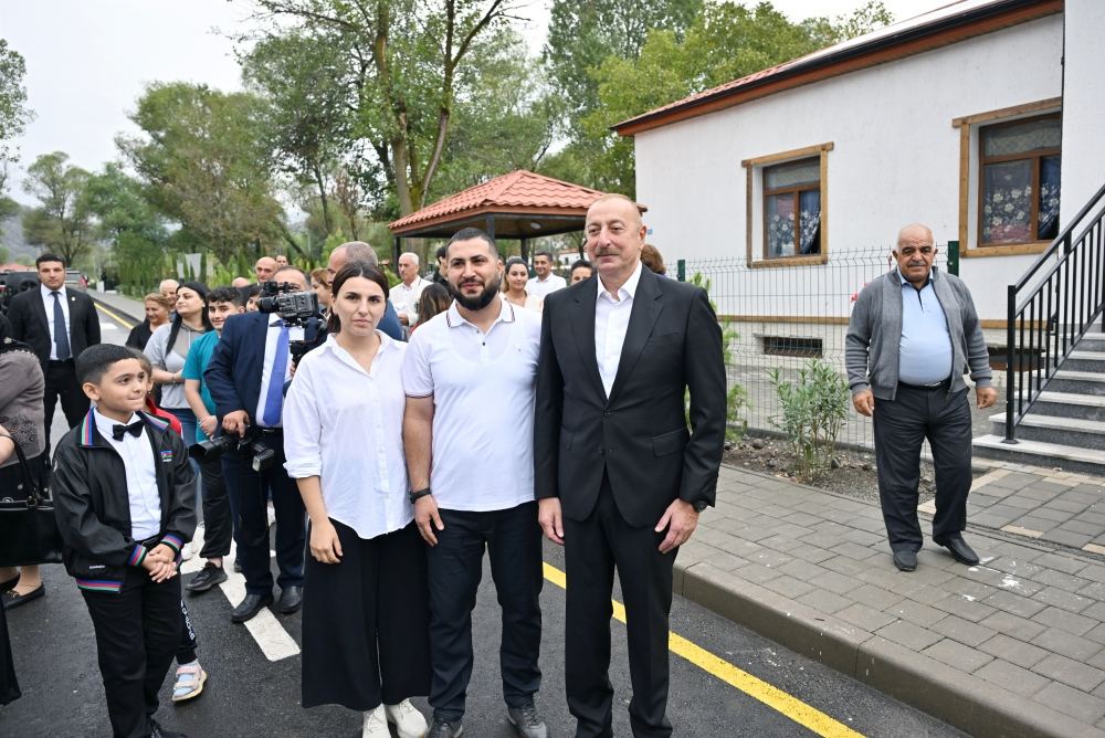 President Ilham Aliyev, First Lady Mehriban Aliyeva get acquainted with work done in Lachin's Zabukh, meet village residents (PHOTO/VIDEO)