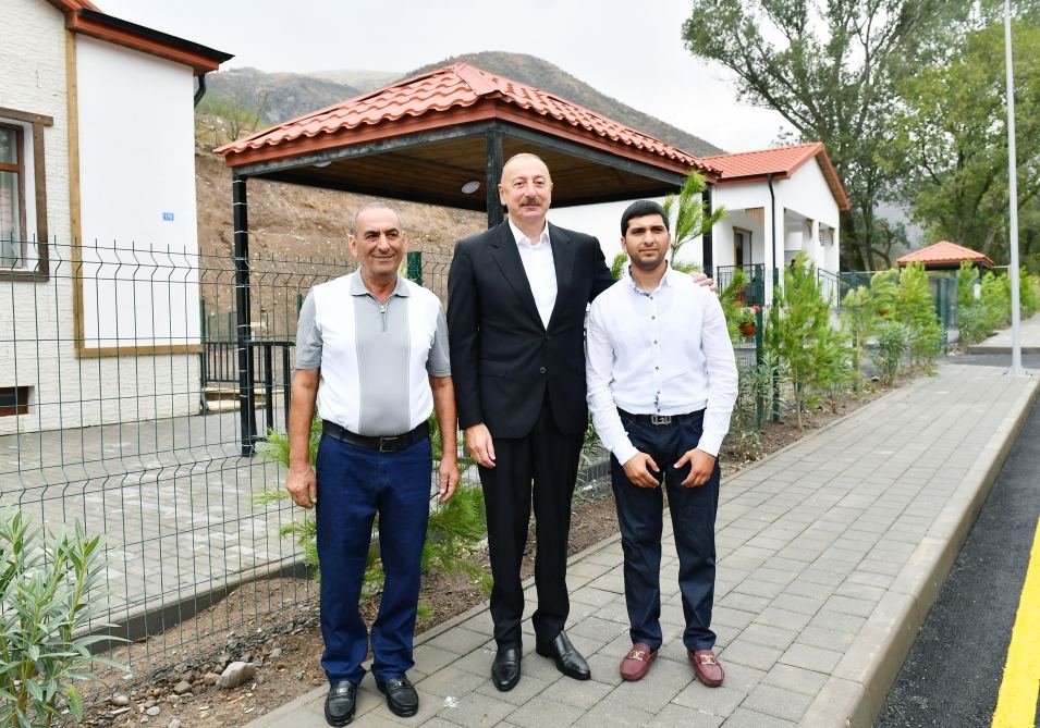 President Ilham Aliyev, First Lady Mehriban Aliyeva get acquainted with work done in Lachin's Zabukh, meet village residents (PHOTO/VIDEO)