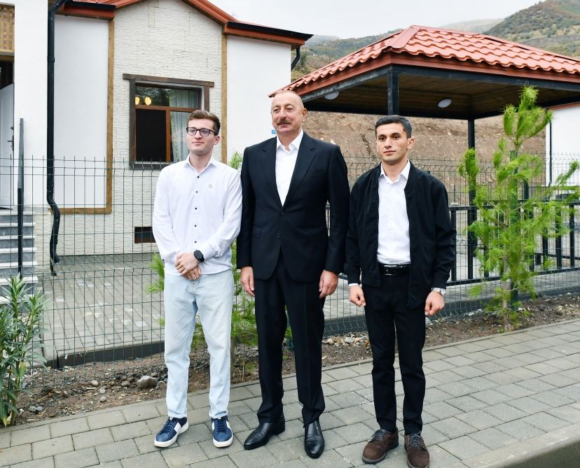 President Ilham Aliyev, First Lady Mehriban Aliyeva get acquainted with work done in Lachin's Zabukh, meet village residents (PHOTO/VIDEO)