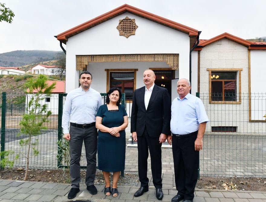President Ilham Aliyev, First Lady Mehriban Aliyeva get acquainted with work done in Lachin's Zabukh, meet village residents (PHOTO/VIDEO)