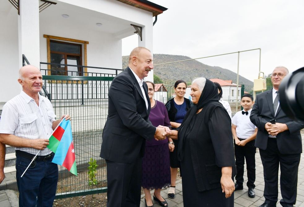 President Ilham Aliyev, First Lady Mehriban Aliyeva get acquainted with work done in Lachin's Zabukh, meet village residents (PHOTO/VIDEO)
