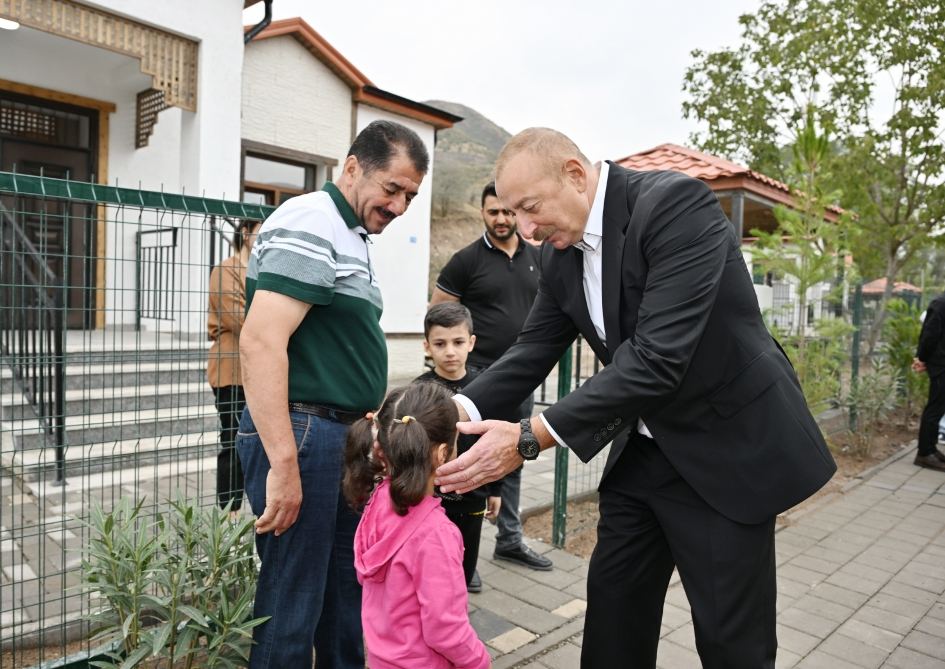 President Ilham Aliyev, First Lady Mehriban Aliyeva get acquainted with work done in Lachin's Zabukh, meet village residents (PHOTO/VIDEO)