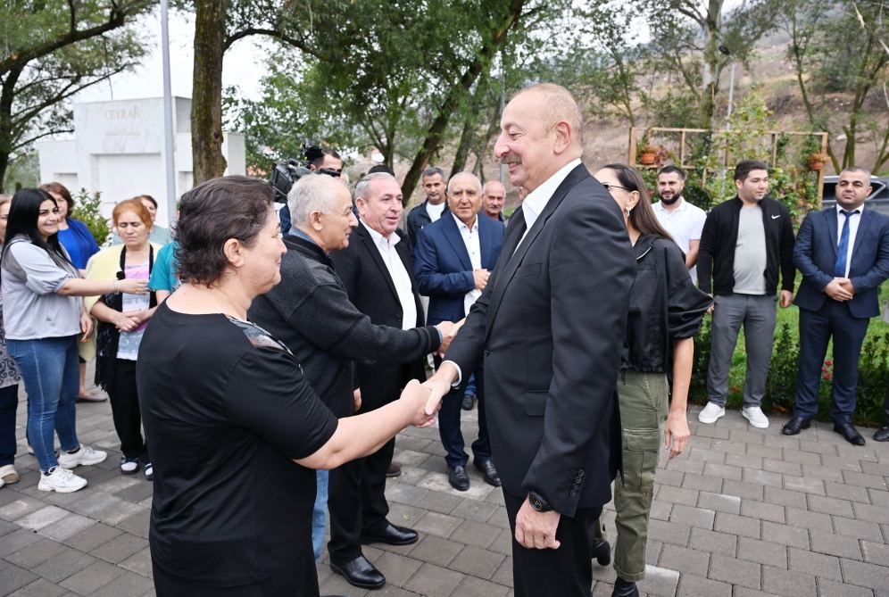 President Ilham Aliyev, First Lady Mehriban Aliyeva get acquainted with work done in Lachin's Zabukh, meet village residents (PHOTO/VIDEO)