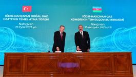 President Ilham Aliyev, President Recep Tayyip Erdogan attended groundbreaking ceremony for Igdir-Nakhchivan gas pipeline (PHOTO/VIDEO)