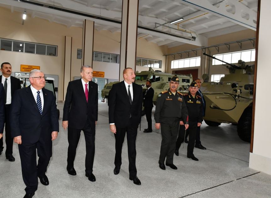 President Ilham Aliyev, President Recep Tayyip Erdogan attend inauguration of Nakhchivan Military Repair and Production Complex (PHOTO)
