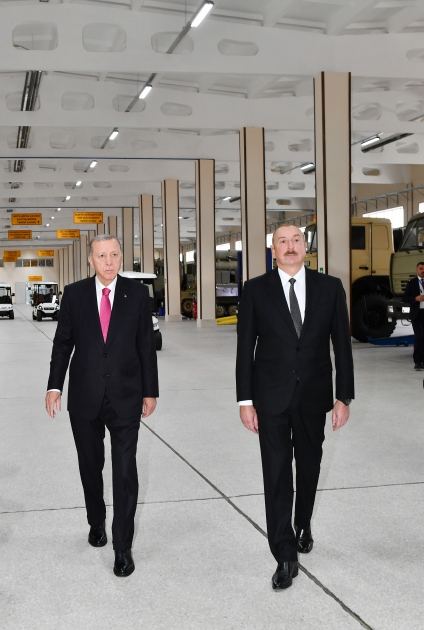 President Ilham Aliyev, President Recep Tayyip Erdogan attend inauguration of Nakhchivan Military Repair and Production Complex (PHOTO)