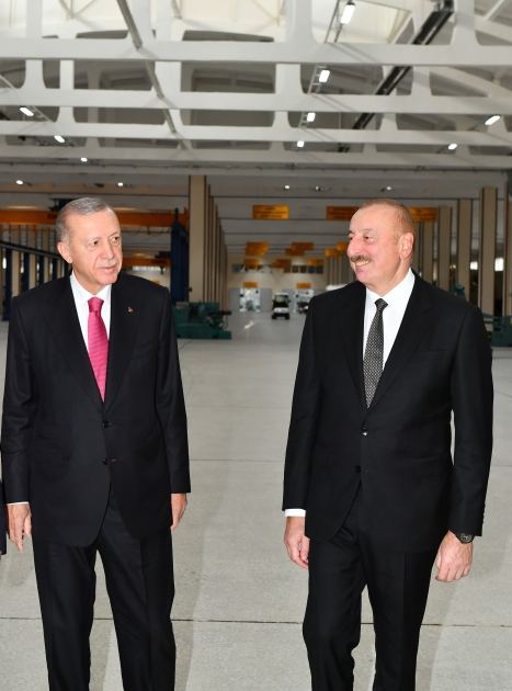 President Ilham Aliyev, President Recep Tayyip Erdogan attend inauguration of Nakhchivan Military Repair and Production Complex (PHOTO)