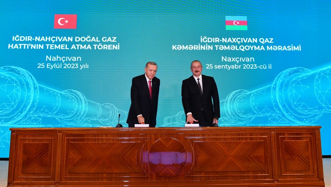 President Ilham Aliyev, President Recep Tayyip Erdogan attended groundbreaking ceremony for Igdir-Nakhchivan gas pipeline (PHOTO/VIDEO)