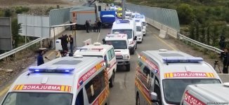Ambulances accompanied by ICRC pass from Gorus in direction of Azerbaijan's Khankendi (PHOTO)