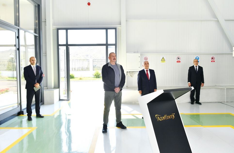 President Ilham Aliyev attend opening of “Azerenergy” OJSC’s “Jahangirbayli” Hydroelectric Power Plant (PHOTO/VIDEO)