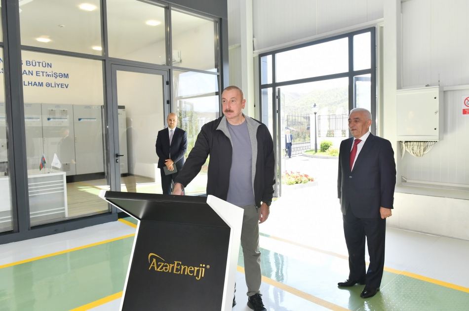 President Ilham Aliyev attend opening of “Azerenergy” OJSC’s “Jahangirbayli” Hydroelectric Power Plant (PHOTO/VIDEO)