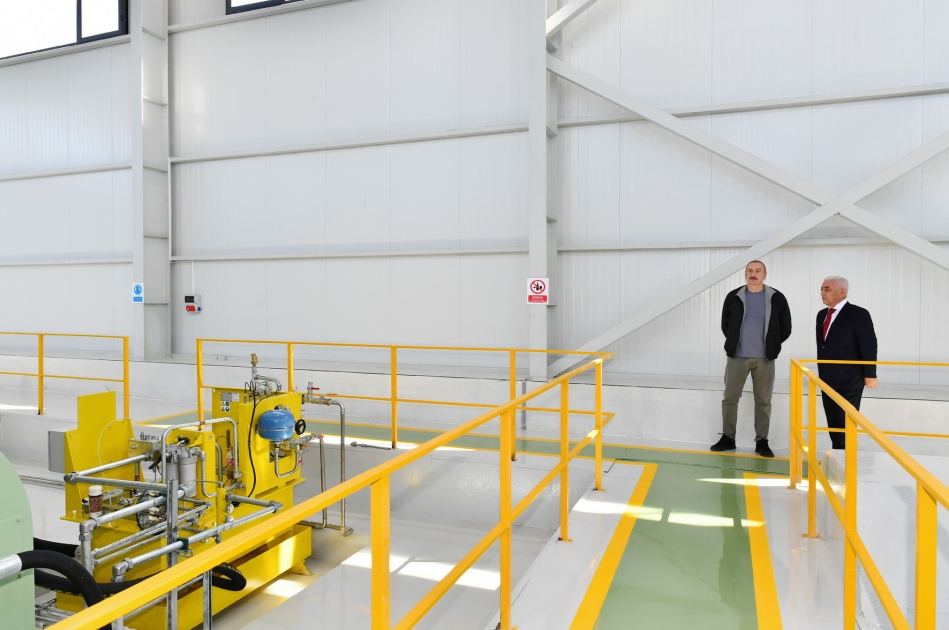 President Ilham Aliyev attend opening of “Azerenergy” OJSC’s “Jahangirbayli” Hydroelectric Power Plant (PHOTO/VIDEO)