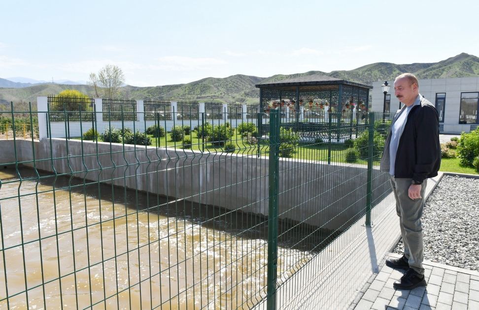 President Ilham Aliyev attend opening of “Azerenergy” OJSC’s “Jahangirbayli” Hydroelectric Power Plant (PHOTO/VIDEO)
