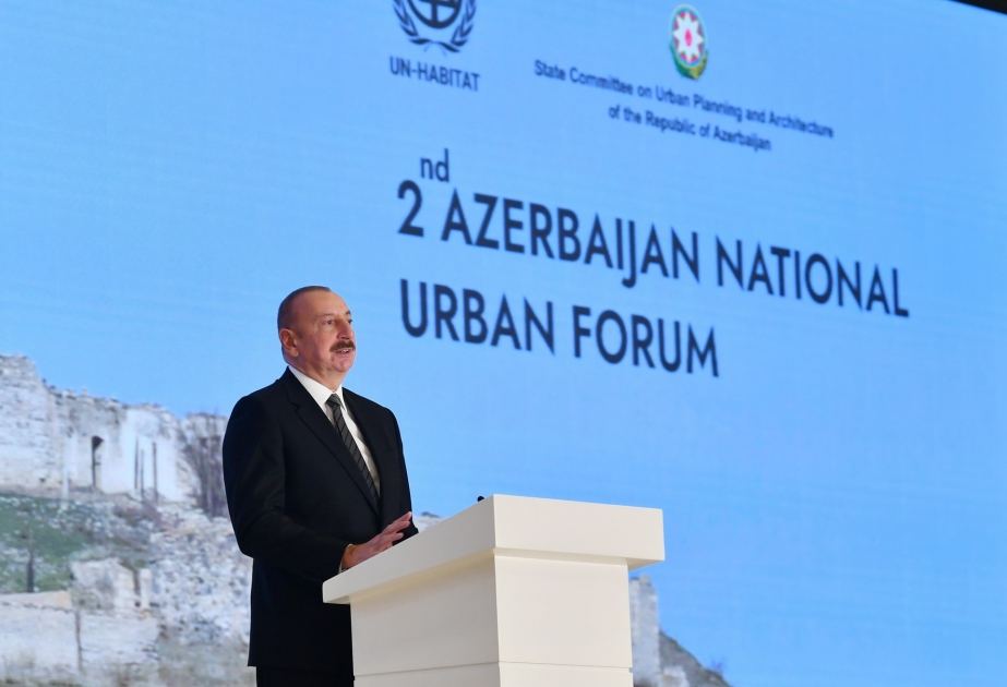 President Ilham Aliyev highlighted reasons for the start of Patriotic War at National Urban Forum
