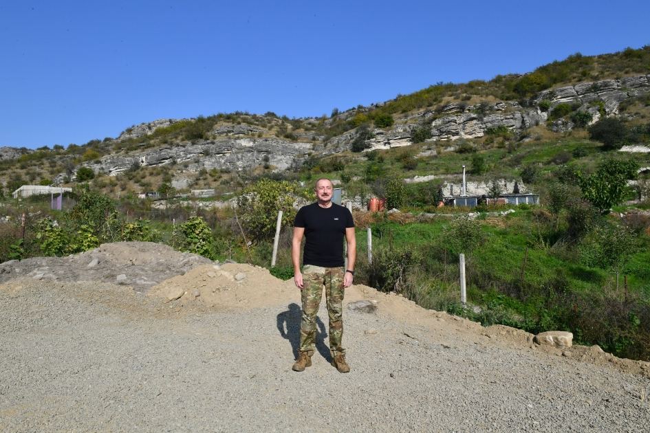 President Ilham Aliyev visits Malibeyli village in Shusha district (PHOTO/VIDEO)