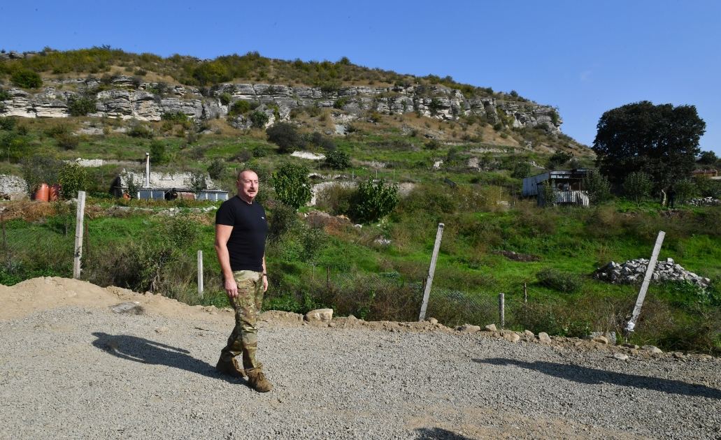President Ilham Aliyev visits Malibeyli village in Shusha district (PHOTO/VIDEO)