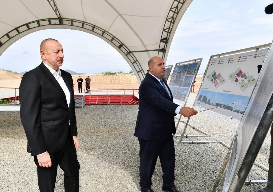 President Ilham Aliyev lays foundation of 240-seat kindergarten in Fuzuli (PHOTO)