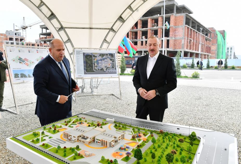 President Ilham Aliyev lays foundation of 240-seat kindergarten in Fuzuli (PHOTO)