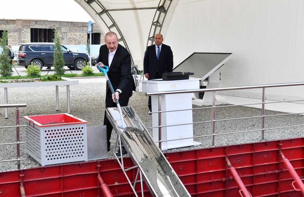 President Ilham Aliyev lays foundation of 240-seat kindergarten in Fuzuli (PHOTO)