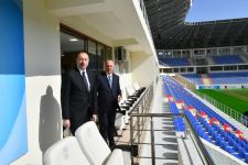 President Ilham Aliyev views conditions created at rebuilt Sumgayit City Stadium (PHOTO/VIDEO)