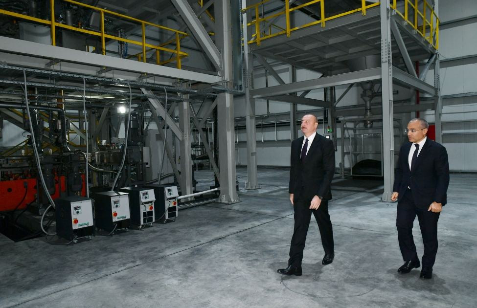President Ilham Aliyev attends opening and groundbreaking ceremonies of new enterprises in Sumgayit Chemical Industrial Park (PHOTO/VIDEO)
