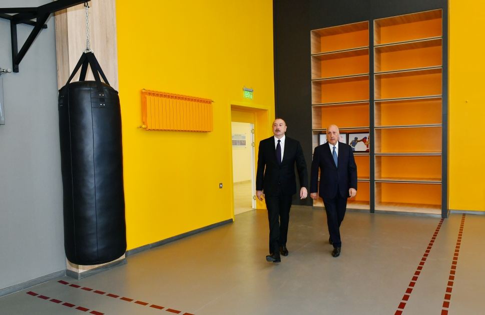 President Ilham Aliyev views conditions created at rebuilt Sumgayit City Stadium (PHOTO/VIDEO)