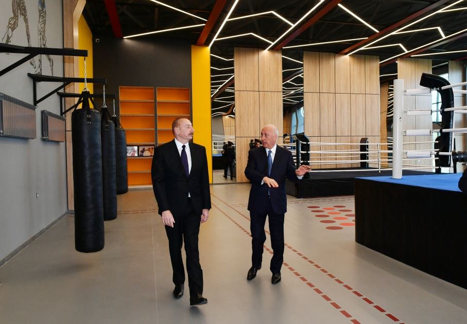 President Ilham Aliyev views conditions created at rebuilt Sumgayit City Stadium (PHOTO/VIDEO)