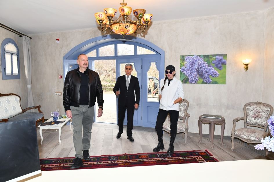 President Ilham Aliyev, First Lady Mehriban Aliyeva attend opening of Yasaman Hotel in Shusha (PHOTO)