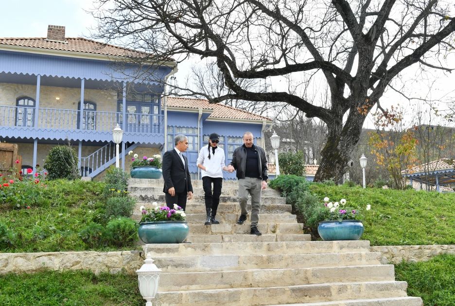 President Ilham Aliyev, First Lady Mehriban Aliyeva attend opening of Yasaman Hotel in Shusha (PHOTO)