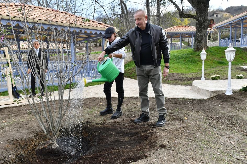 President Ilham Aliyev, First Lady Mehriban Aliyeva attend opening of Yasaman Hotel in Shusha (PHOTO)