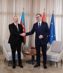President Ilham Aliyev, President Aleksandar Vučić hold meeting (PHOTO)