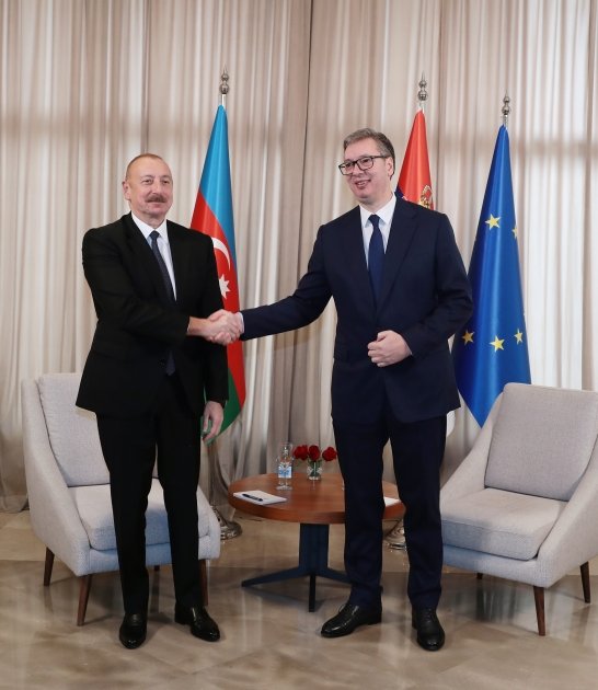 President Ilham Aliyev, President Aleksandar Vučić hold meeting (PHOTO)