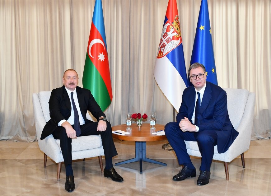 President Ilham Aliyev, President Aleksandar Vučić hold meeting (PHOTO)