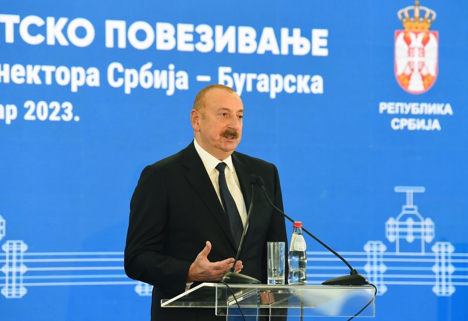 President Ilham Aliyev attends inauguration ceremony of Serbia-Bulgaria gas interconnector (PHOTO/VIDEO)
