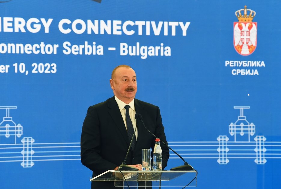President Ilham Aliyev attends inauguration ceremony of Serbia-Bulgaria gas interconnector (PHOTO/VIDEO)