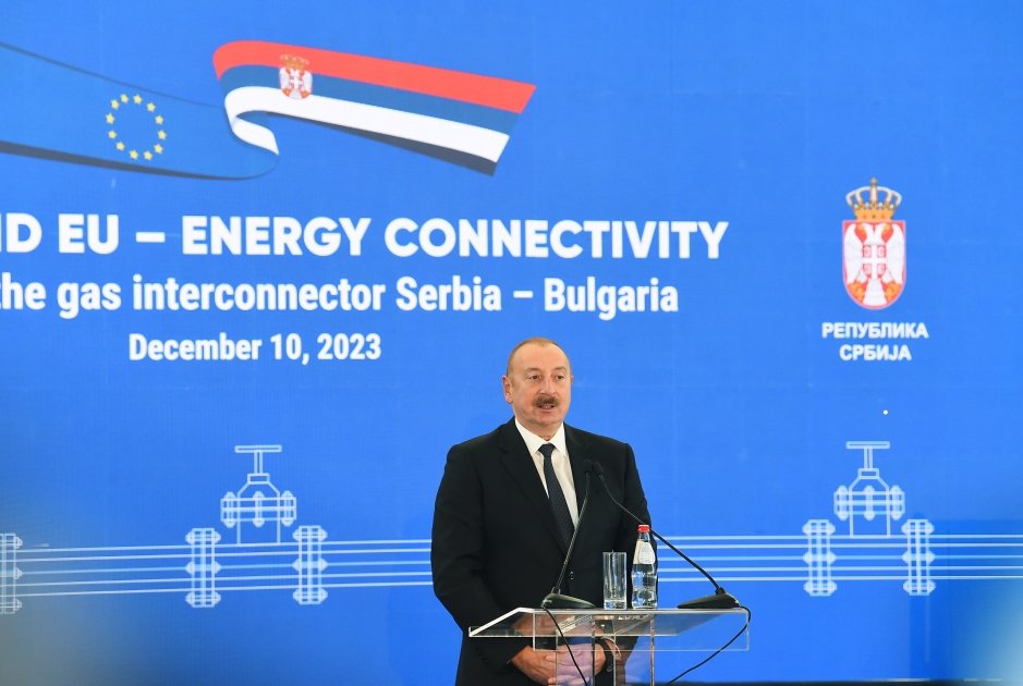 President Ilham Aliyev attends inauguration ceremony of Serbia-Bulgaria gas interconnector (PHOTO/VIDEO)