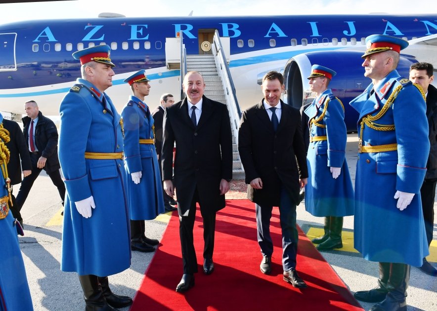 President Ilham Aliyev arrives in Serbia for working visit (PHOTO/VIDEO)