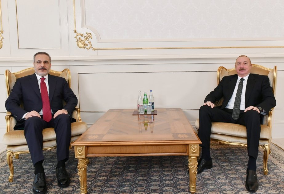 President Ilham Aliyev receives Türkiye's FM