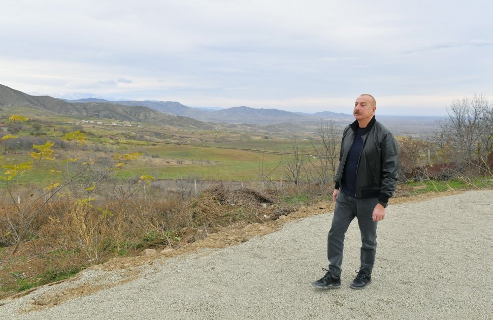 President Ilham Aliyev visits Nakhchivanli village of Khojaly district (PHOTO/VIDEO)