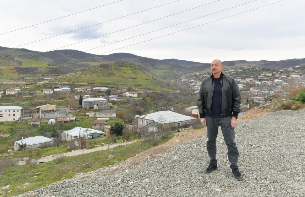President Ilham Aliyev visits Khanabad village of Khojaly district (PHOTO/VIDEO)