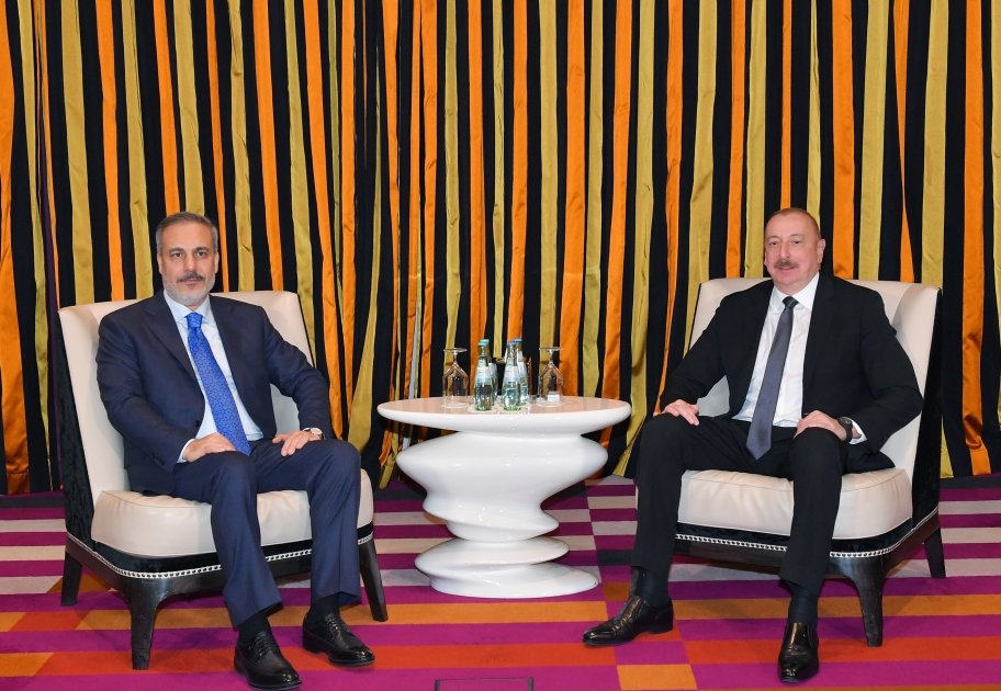 President of Azerbaijan Ilham Aliyev meets with Foreign Minister of Türkiye in Munich (PHOTO/VIDEO)