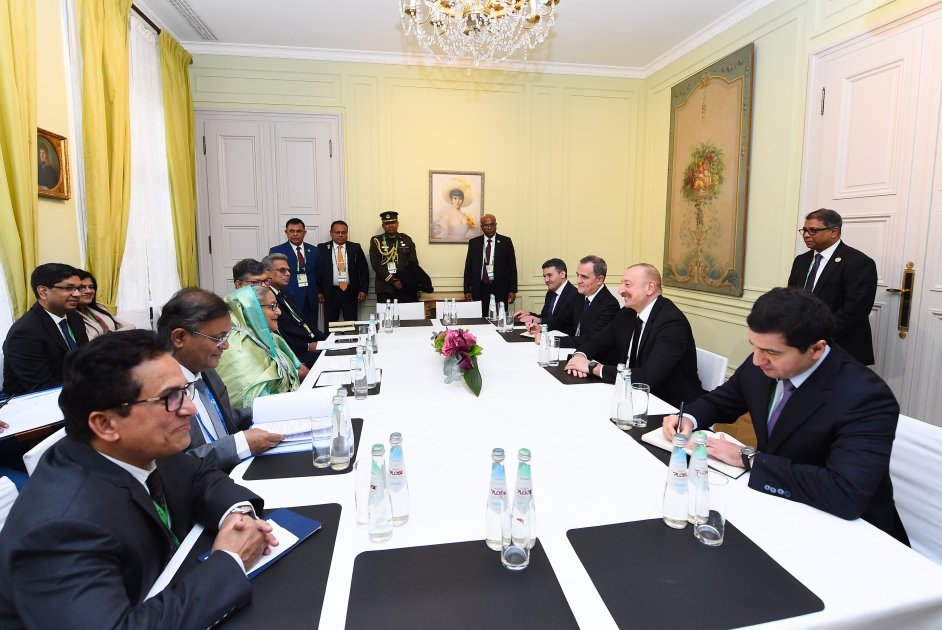 President Ilham Aliyev met with Prime Minister of Bangladesh in Munich (PHOTO/VIDEO)