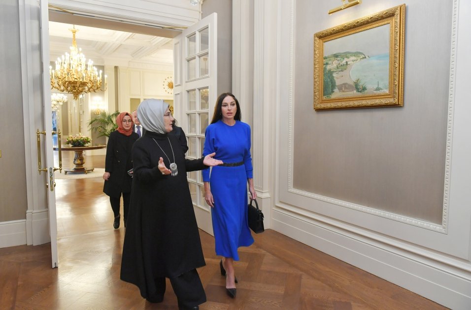 First Lady Mehriban Aliyeva and First Lady Emine Erdogan hold meeting in Ankara (PHOTO)