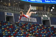National Gymnastics Arena hosts podium workouts for World Cup trampoline and tumbling competitors (PHOTO)