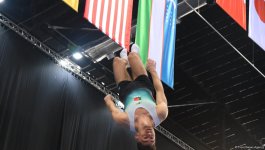 National Gymnastics Arena hosts podium workouts for World Cup trampoline and tumbling competitors (PHOTO)