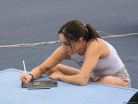 National Gymnastics Arena hosts podium workouts for World Cup trampoline and tumbling competitors (PHOTO)