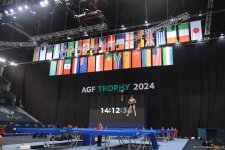 National Gymnastics Arena hosts podium workouts for World Cup trampoline and tumbling competitors (PHOTO)