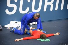 National Gymnastics Arena hosts podium workouts for World Cup trampoline and tumbling competitors (PHOTO)
