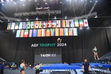 National Gymnastics Arena hosts podium workouts for World Cup trampoline and tumbling competitors (PHOTO)